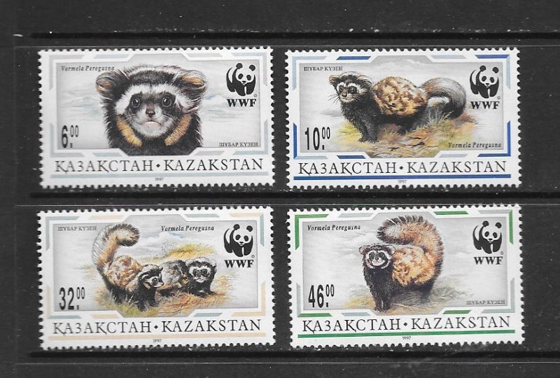 KAZAKSTAN #171-4 WWF POLECAT MNH