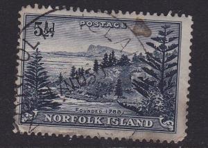 1947 Norfolk Island Ball Bay 5 1/2d Used SG8