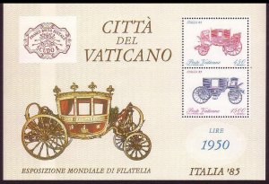 Vatican Old carriages MS 1985 MNH SC#767a SG#MS845 MI#Block 8