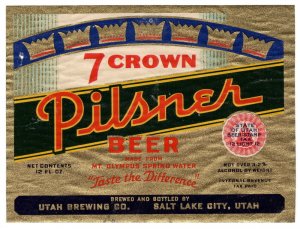 (I.B) US State Revenue : Beer Tax 12oz (Utah) Utah Brewing Company