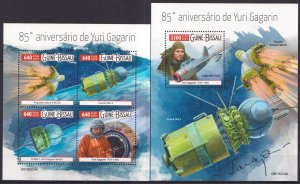 Gs1001 2019 Guinea-Bissau Yuri Gagarin Space #10452-55+Bl1798 Mnh