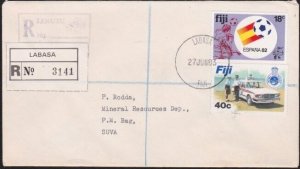 FIJI 1983 Registered cover with Labasa & Lekutu reg marks..................A6575