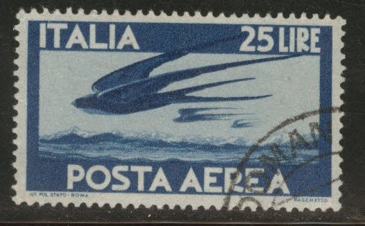 Italy Scott C111 used airmail stamp 1946 CV$13