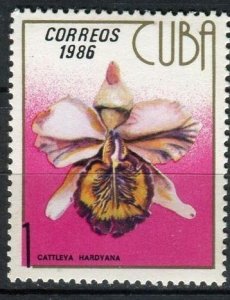 CUBA Sc# 2881  ORCHIDS Tropical Flowers  1c  1986 MNH