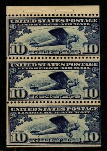 1928 Lindbergh booklet pane 10c Sc C10a Position J MNH CV $115