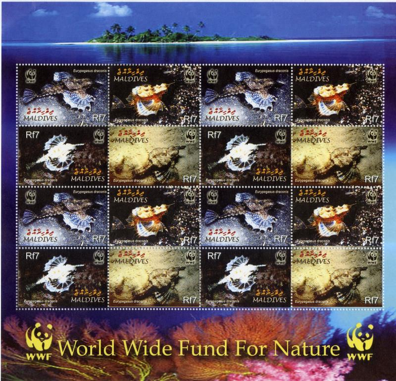 MALDIVES ISLAND 2839 MNH SHEET/4 SETS SCV $22.00 BIN $12.00