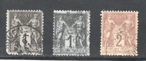 France #86, 86a, 88   F/VF, Used, CV $5.40  ....  2010083