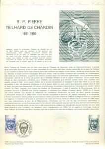 FRANCE SCOTT # B537 FIRST DAY SOUVENIR PAGE, 1981, P.T. DE CHARDIN, GREAT PRICE!