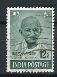 INDIA; 1948 early Gandhi issue used 12a. value