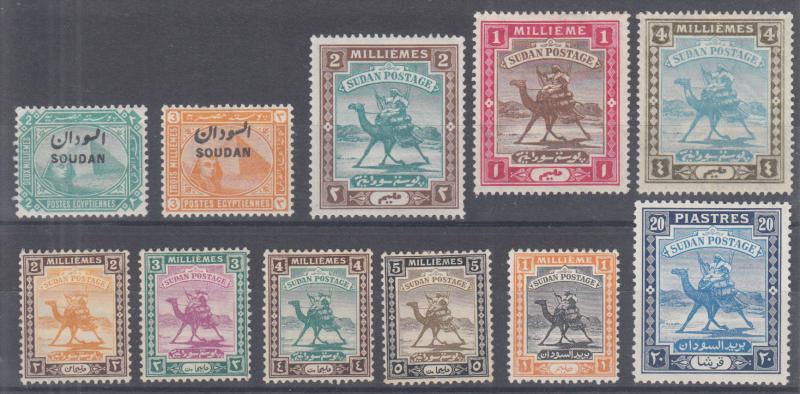 Sudan Sc 2/50 MLH. 1897-1940 issues, 11 different singles, F-VF