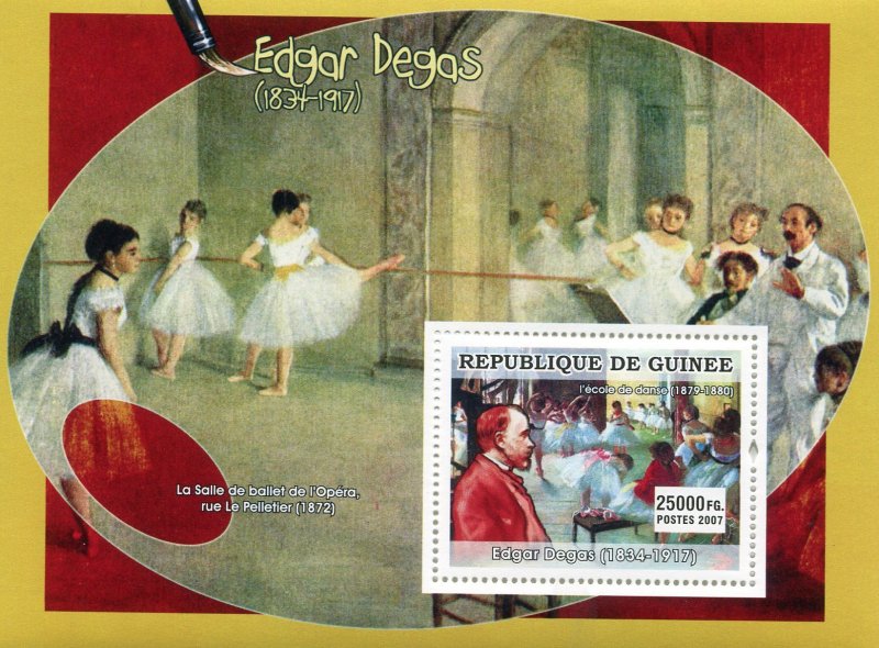 Guinea 2007 EDGAR DEGAS Paintings s/s Perforated Mint (NH)