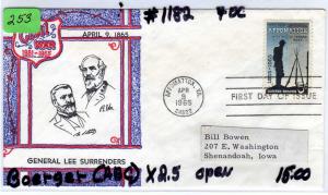 #1182, FDC, Boerger (ABC), CV=$15.00, (2012), X3