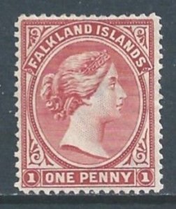 Falkland Islands #12 Mint No Gum 1p Queen Victoria - Orange Red