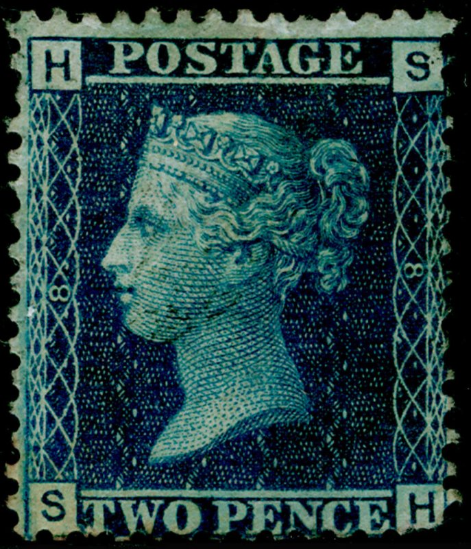 SG45, 2d blue plate 8, M MINT. Cat £1850. SH