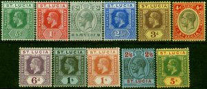 St Lucia 1912-21 Set of 11 SG78-88 Fine LMM & MNH