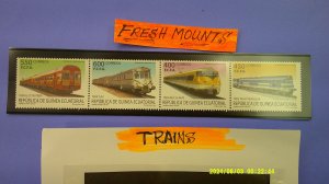 Equatorial Guinea 2005 Trains Scott# 272 Strip of 4 designs Complete Mint XF NH