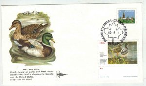 Canada 1985 High Value Duck Stamp FDC By Gillcraft $4 MALLARD DUCKS + Selvage