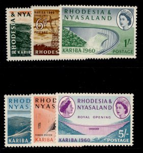 RHODESIA & NYASALAND QEII SG32-37, 1960 Hydro electric set, LH MINT. Cat £20.