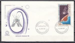 Mauritania, Scott cat. C52. D-1 Satellite & Rocket issue. First day cover.