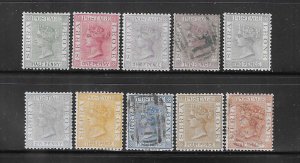 SIERRA LEONE SCOTT #22-31 1883 93 VICTORIA (MISSING #21) MIXED MINT/USED (#27NG)