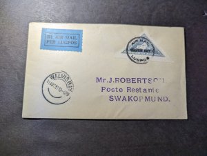 1931 Dutch SWA Airmail Internal First Flight Cover FFC Walvis Bay to Swakopmund