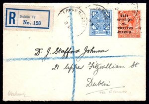 1922 2d Die I inv. ovpt. used with definitive 3d on local reg. cover