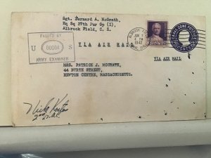 U.S. Army Post Examiner passed Canal Zone 1942 stamps cover Ref R25486