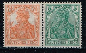 Germany 1917,Sc.#98f no gum se-tenant, color a. Mi.#W6ba cv.€200
