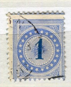 SWITZERLAND; 1878-80 early classic Postage Due issue used Shade of 1c. value