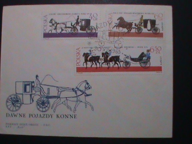 ​POLAND-1965 SC#2966 FDC HORSE DRAWN CARRIAGES-LANCUT MUSEUM-MINT FDC VF