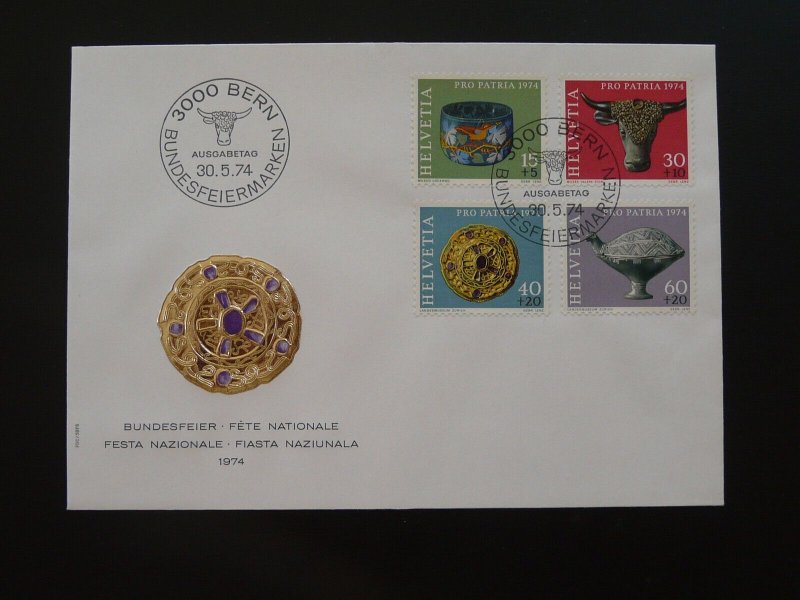 archaeology Pro Patria FDC Switzerland 1974 (50% discount possible)