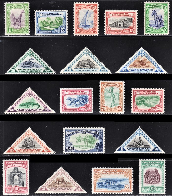 Mozambique Company Scott 175-93 complete set F to VF mint H or HH.  FREE...