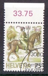 Switzerland #788  cancelled  1986  post past and present  75c