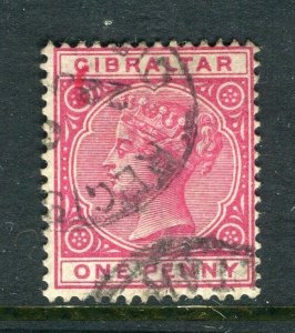GIBRALTAR; 1898 early classic QV issue fine used 1d. value