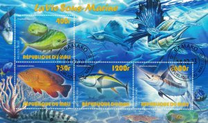 MALI 2023 - Marine life /complete set (sheets+block) - 4 scans