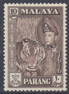 Malaya Pahang Scott 77 - SG80, 1957 Tiger 10c Brown MH*