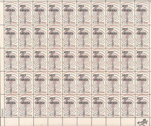 US Stamp - 1967 5c Voice of America - 50 Stamp Sheet - Scott #1329