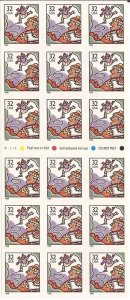 US Stamp 1996 32c Christmas Skaters Booklet of 18 Stamps Scott #3117a