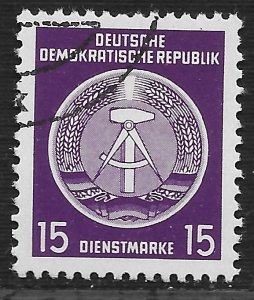 Germany DDR #O21 15pf Arms of Republic ~ Used