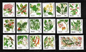 Palau-Sc#126-42-Unused NH set-Indigenous Flowers-1987-88-