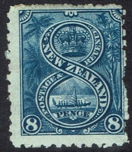 NEW ZEALAND 1902 PICTORIAL 8D WMK STAR NZ PERF 11