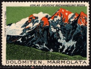 Vintage Germany Poster Stamp Marmolada Dolomites Unused