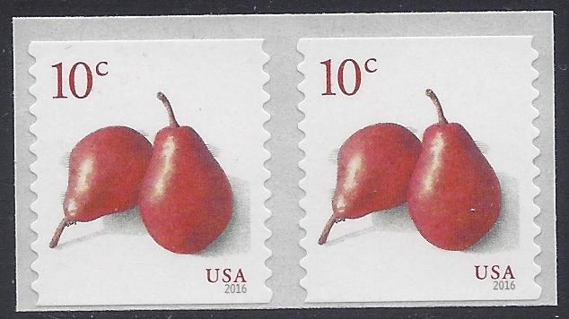 #5039 10c Pears Coil Pair 2016 Mint NH