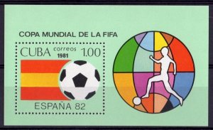 Cuba 1981 SOCCER BALL FLAG s/s Perforated Mint (NH)