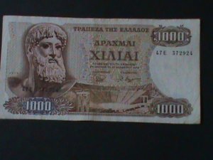 ​GREECE-KINGDOM-1970-BANK OF GREECE-$1000 DRACHMAI-.CIR-VF-54 YEARS OLD