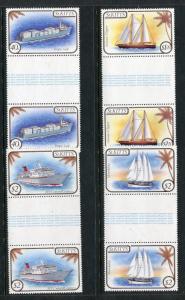 St Kitts 165-168 MNH Ships 1985. Tropic Jade Atlantic Clipper Gutter pair x28454