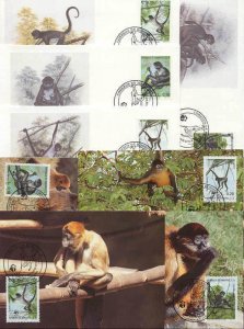 Honduras 8 FDC/cards WWF/Monkies 1990