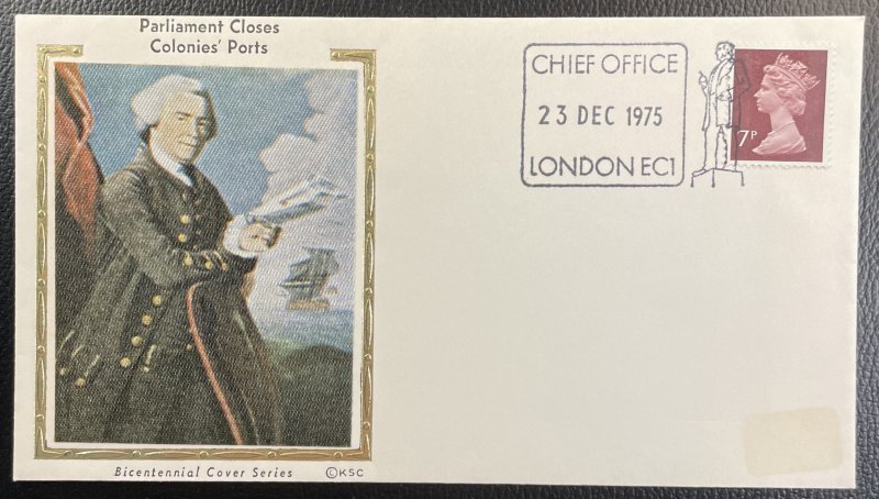 GB #MH61 Used on Cover Cachet - Bicentennial Parliament Closes Ports [CVR209]