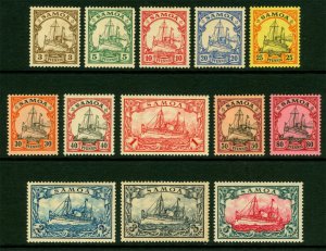 German Colonies - SAMOA 1900 Kaiser's YACHT set  Scott # 57-69 mint MH