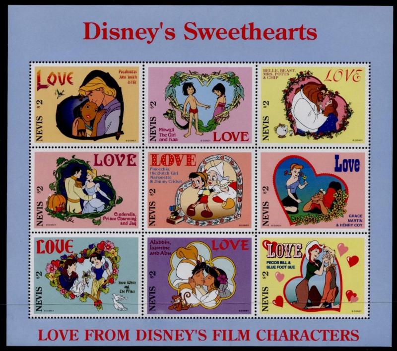 Nevis 975-8 MNH Disney Sweethearts